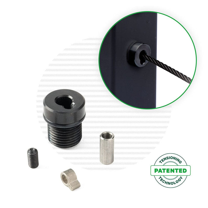 Cable Rail Tensioner Bundles for Metal Posts | Black Finish Tensioners Cable Bullet Single Tensioner Kit 