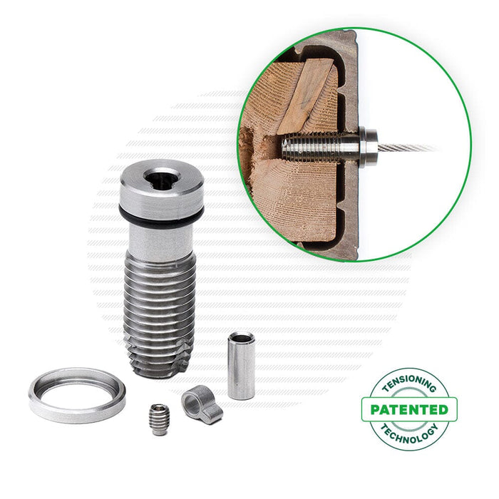 Cable Rail Tensioner Kit for Vinyl or Composite Post Sleeves Tensioners Cable Bullet XL (1-7/8") 