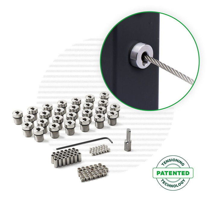 Cable Rail Tensioner Kits for Metal Posts Tensioners Cable Bullet 26 Tensioner Kits with Drivers 