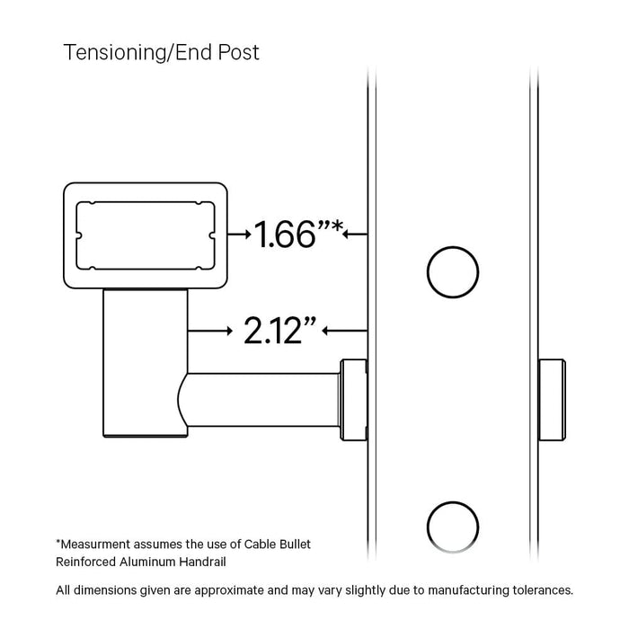 Post-Mounted Handrail Bracket for Signature Series Cable Railing Hardware Cable Bullet 