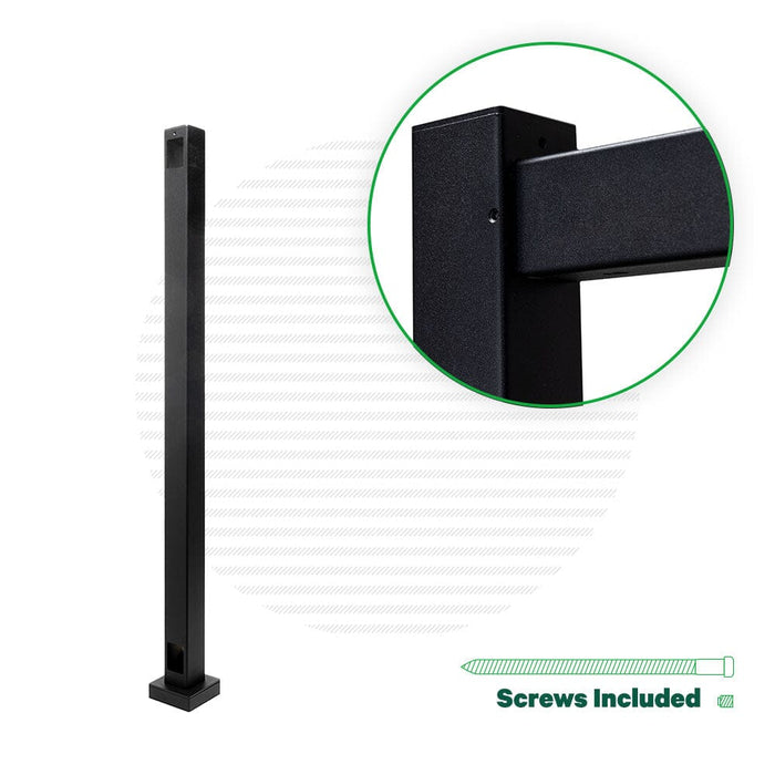 Summit Series Top Mount Vertical Cable Railing Terminal Post Posts Cable Bullet 36" Flat Black (Fine Texture) End Post